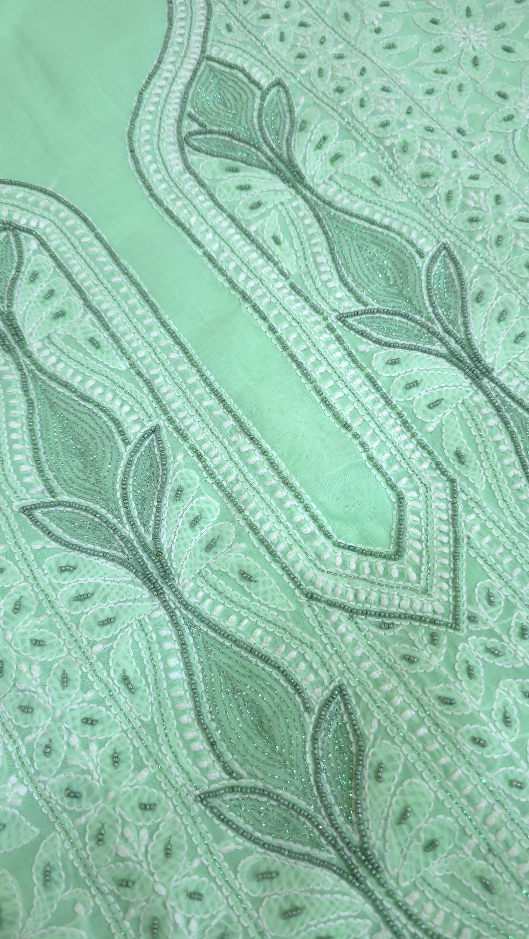 Paridhan Chikan Cotton Chikankari Unstitched Dress Material – 3 Pc Suit Set with Hand Embroidery & Pearl Work in Every Motif