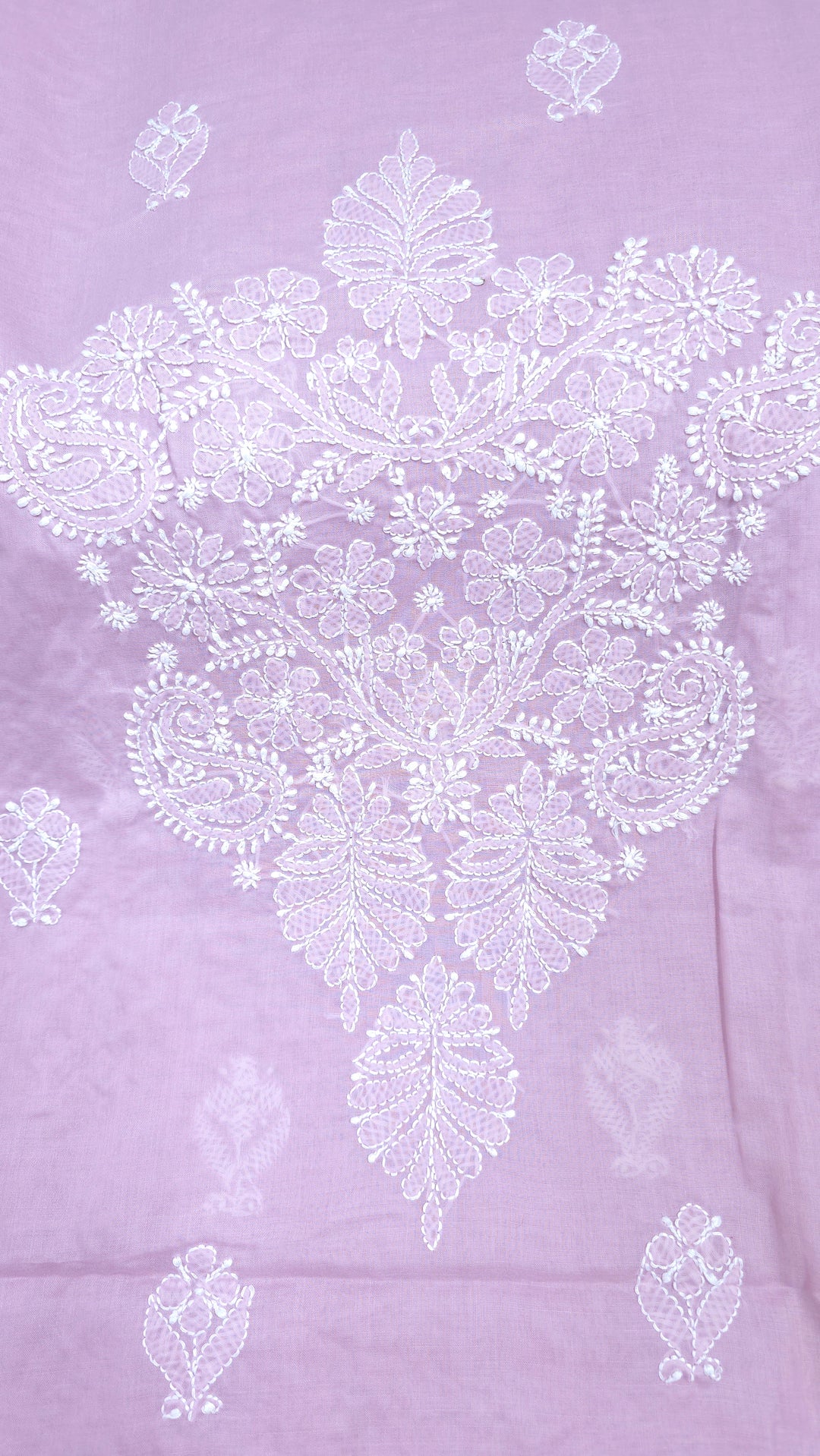 " Lucknowi Chikankari Unstitched Cotton Suit Set – Kurta, Bottom & Dupatta by Paridhan Chikan"