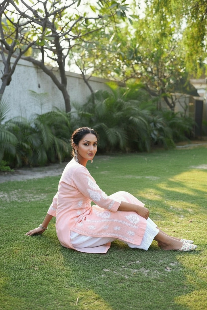 Modal Chikankari Nyra Kurti