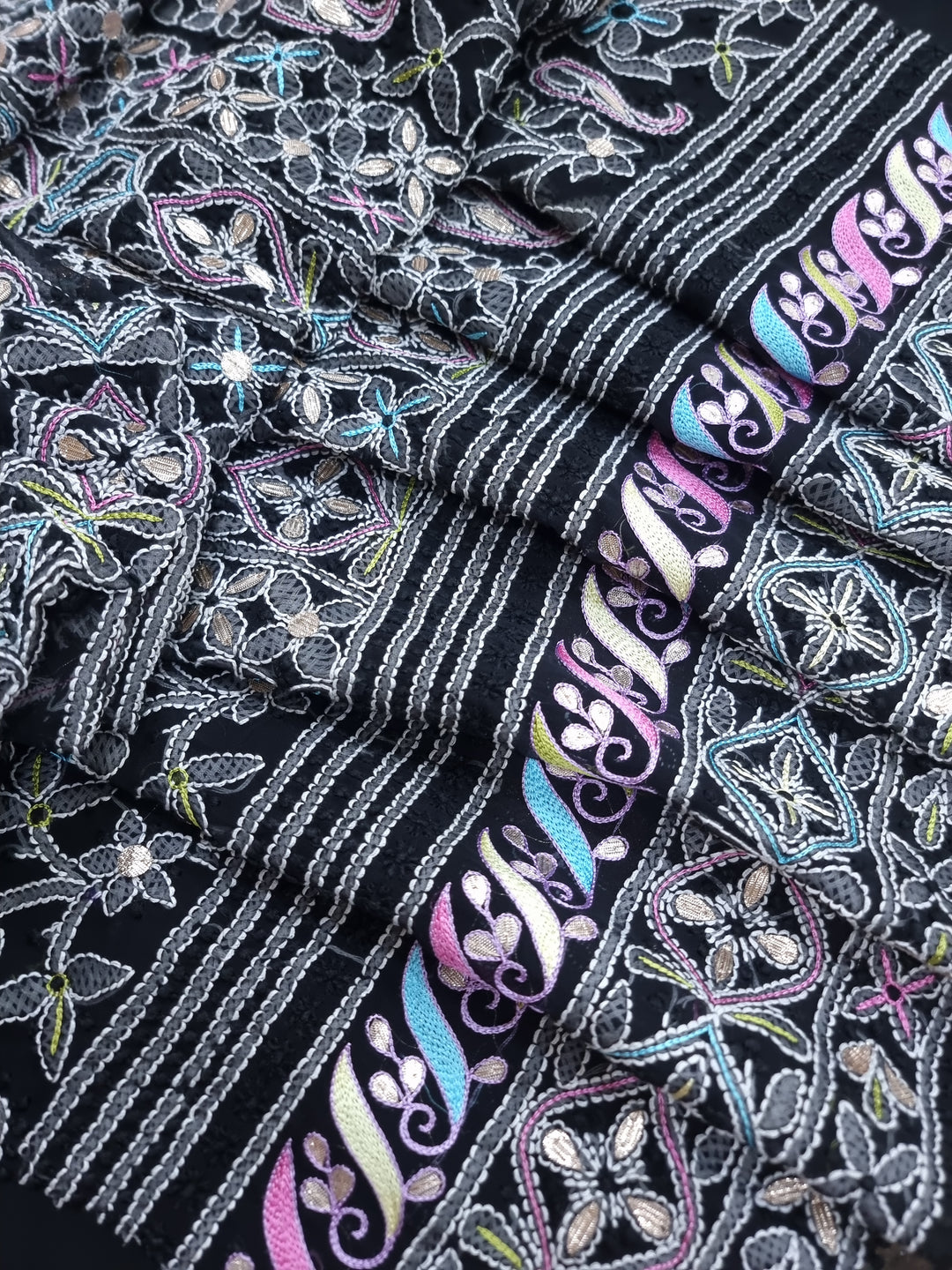 Georgette Chikankari Dress Material Resham Aari Work