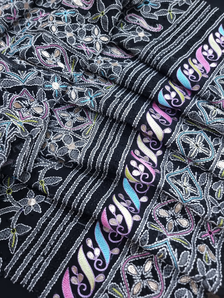 Georgette Chikankari Dress Material Resham Aari Work