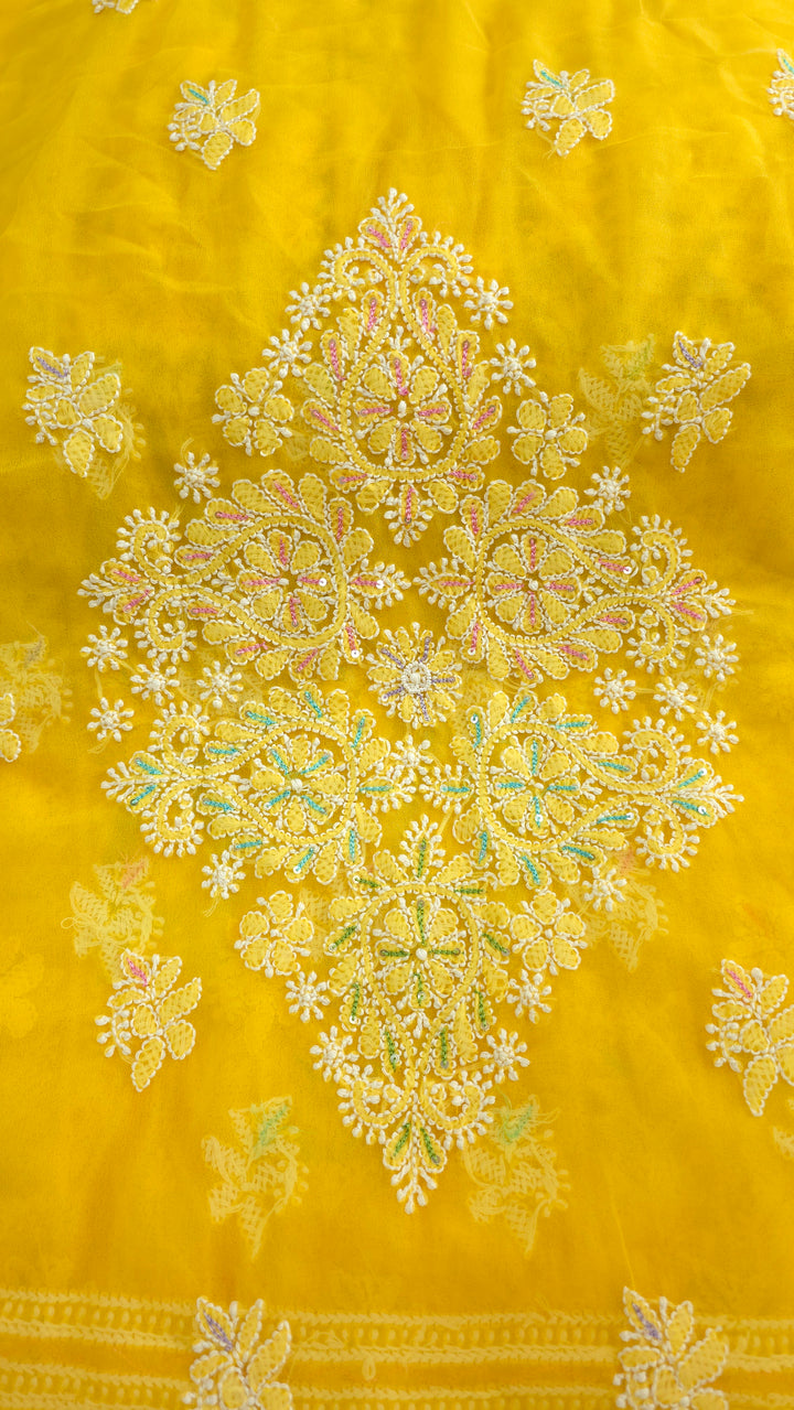 Georgette Chikankari Dress Material Resham Aari pearl Work