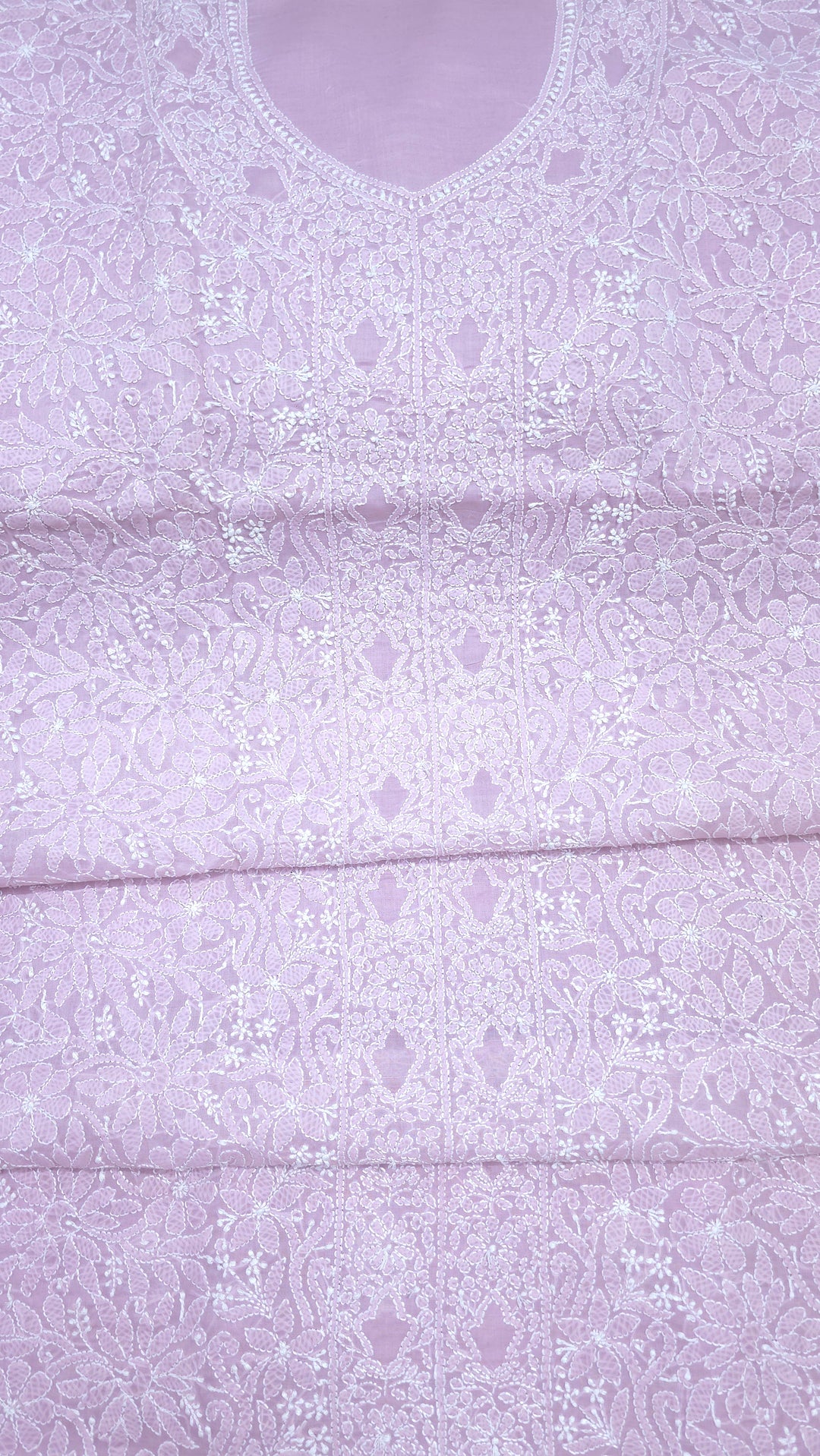 " Lucknowi Chikankari Unstitched Cotton Suit Set – Kurta, Bottom & Dupatta by Paridhan Chikan"