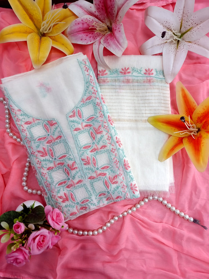 Embellished  Mulmul dress material