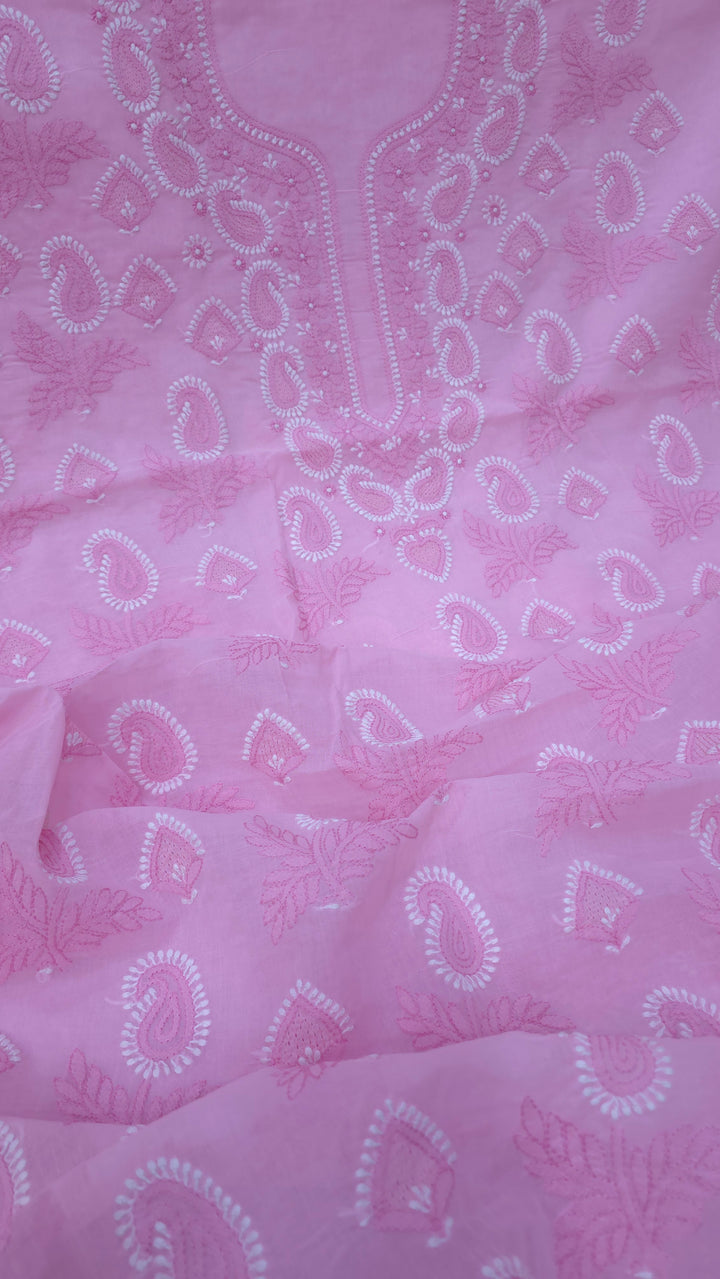 Sarahna Lucknow Hand Jaali Chikankari Cotton Dress Material