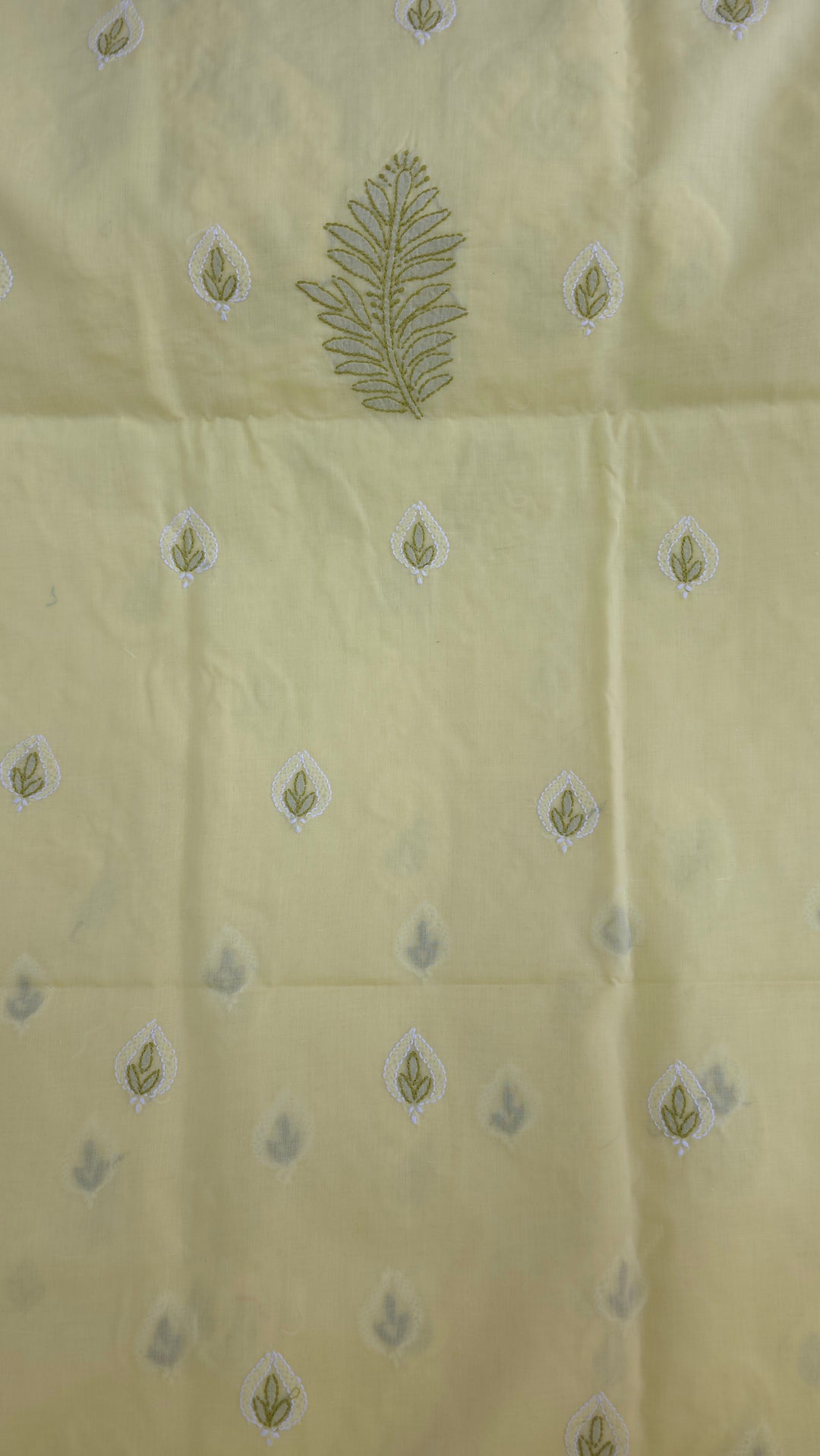 Paridhan Chikan Premium Cool Cotton Chikankari Dress Material Set with Hand Embroidered Kurta, Bottom & Chiffon Dupatta with Handmade Crochet Border