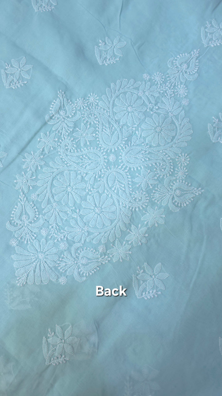 Nawazish Handmade Jaali Chikankari Cotton Dress Material with Chiffon Dupatta | Authentic Lucknow Hand Embroidery | Unstitched Suit Set