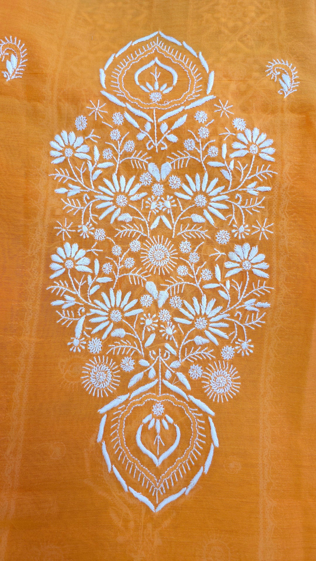 Lucknowi 2 Taar Chikankari Chanderi Kurta Dupatta Set – Handmade Festive Wear