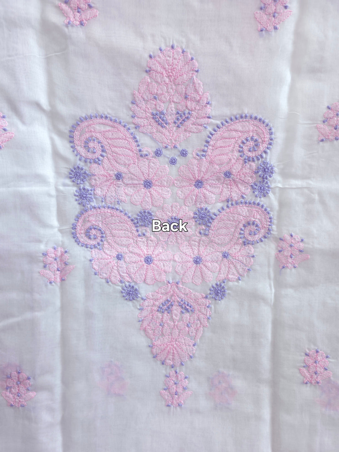 Darz Lucknowi Chikankari  Dress Material – Handmade Cotton Suit with Chiffon Dupatta