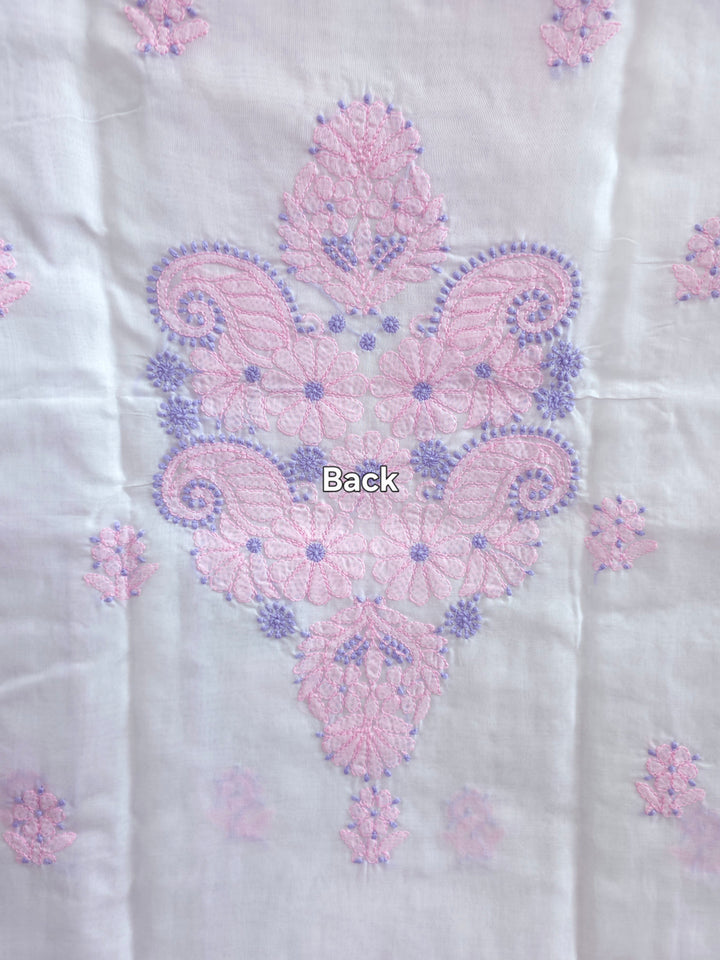 Darz Lucknowi Chikankari  Dress Material – Handmade Cotton Suit with Chiffon Dupatta