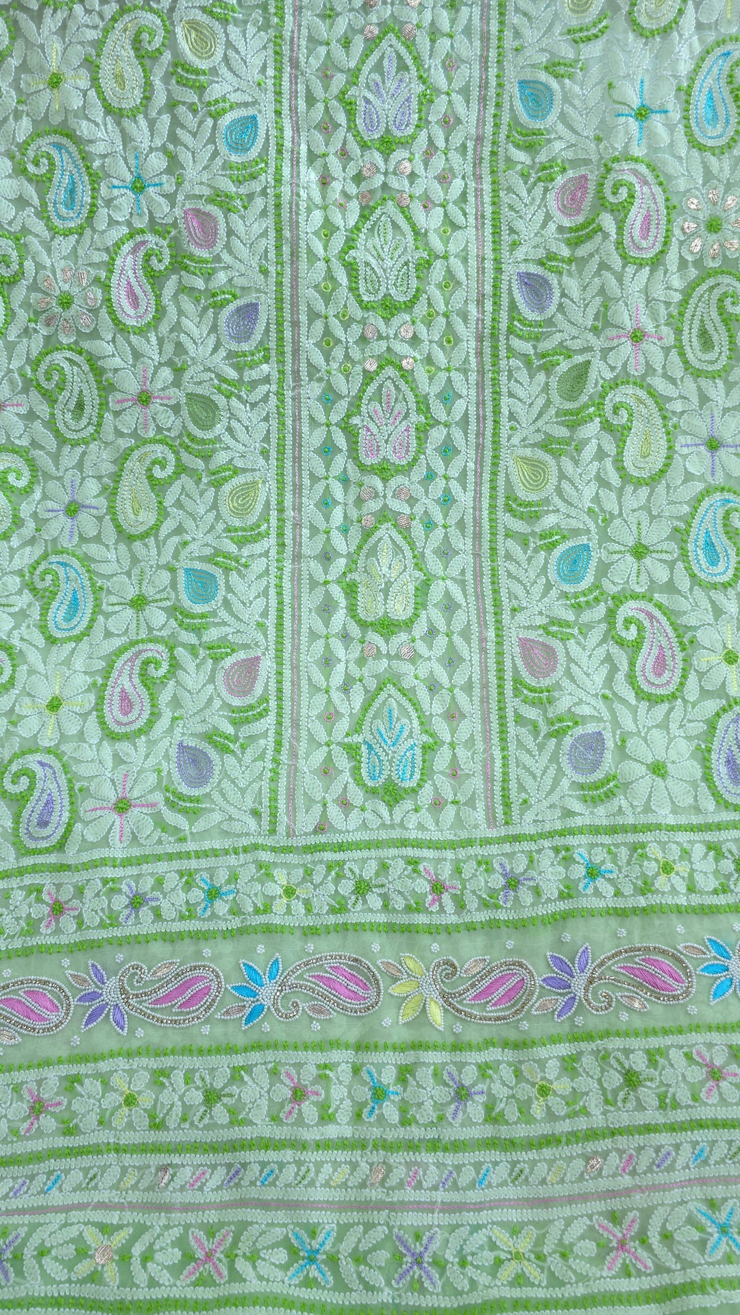 Fida Georgette Chikankari Dress Material Resham Aari pearl Work