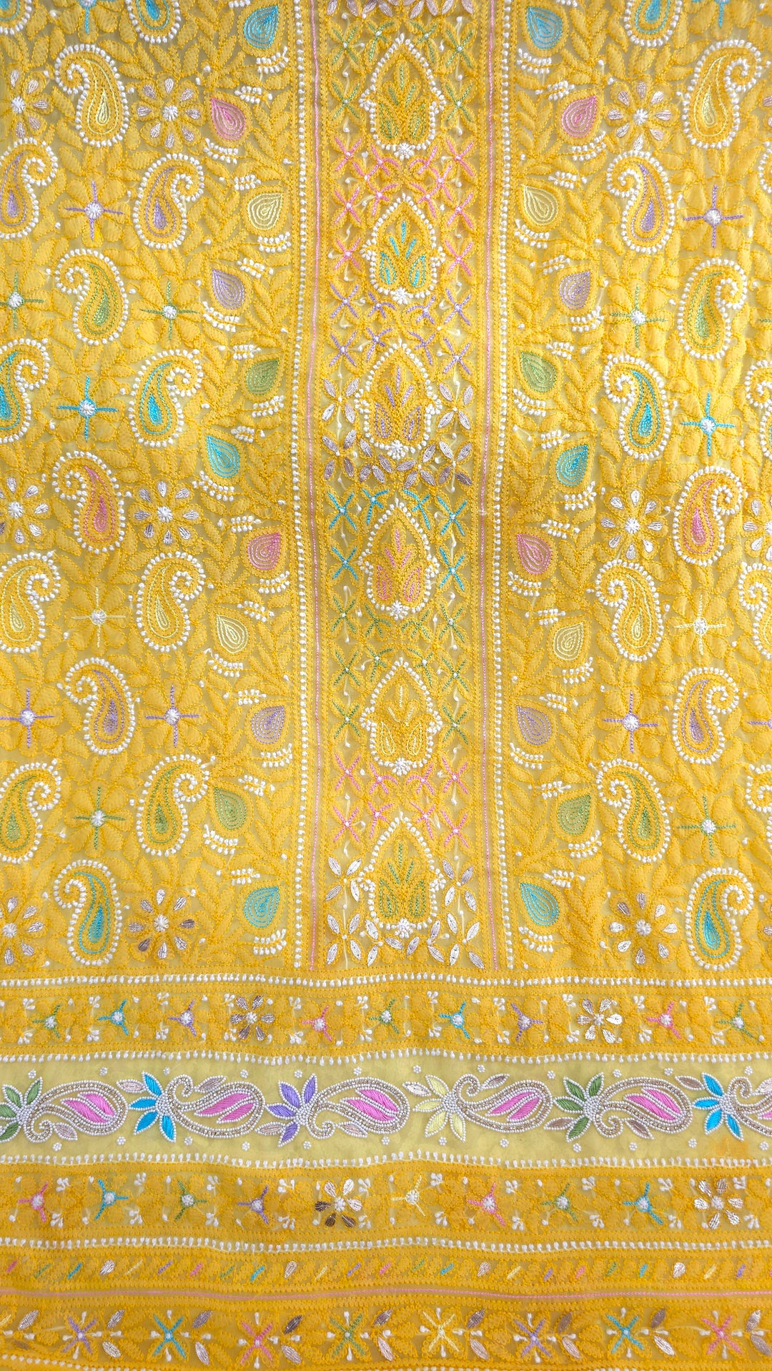 Fida Georgette Chikankari Dress Material Resham Aari pearl Work