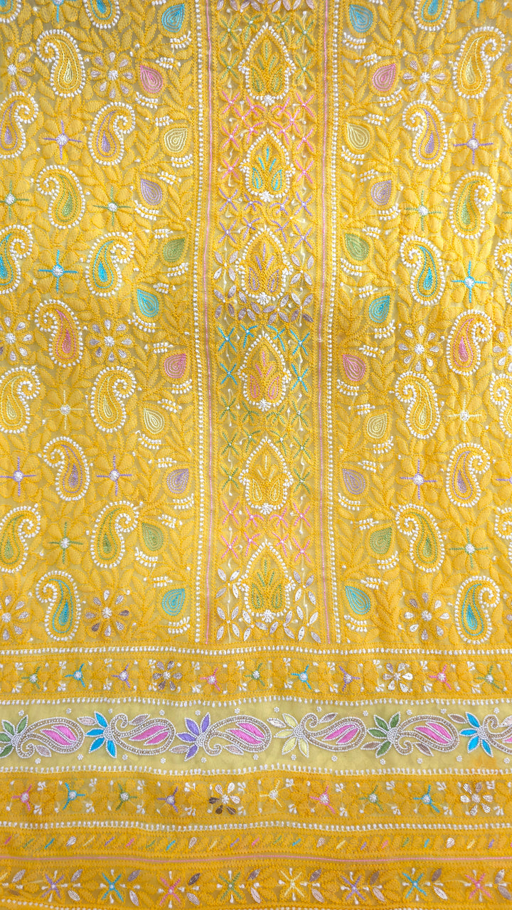 Fida Georgette Chikankari Dress Material Resham Aari pearl Work