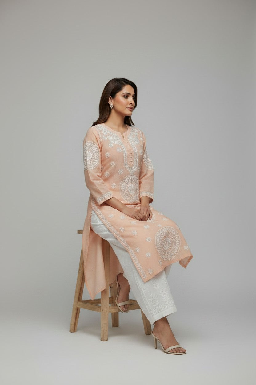 Meera Muslin Chikankari Kurta Set