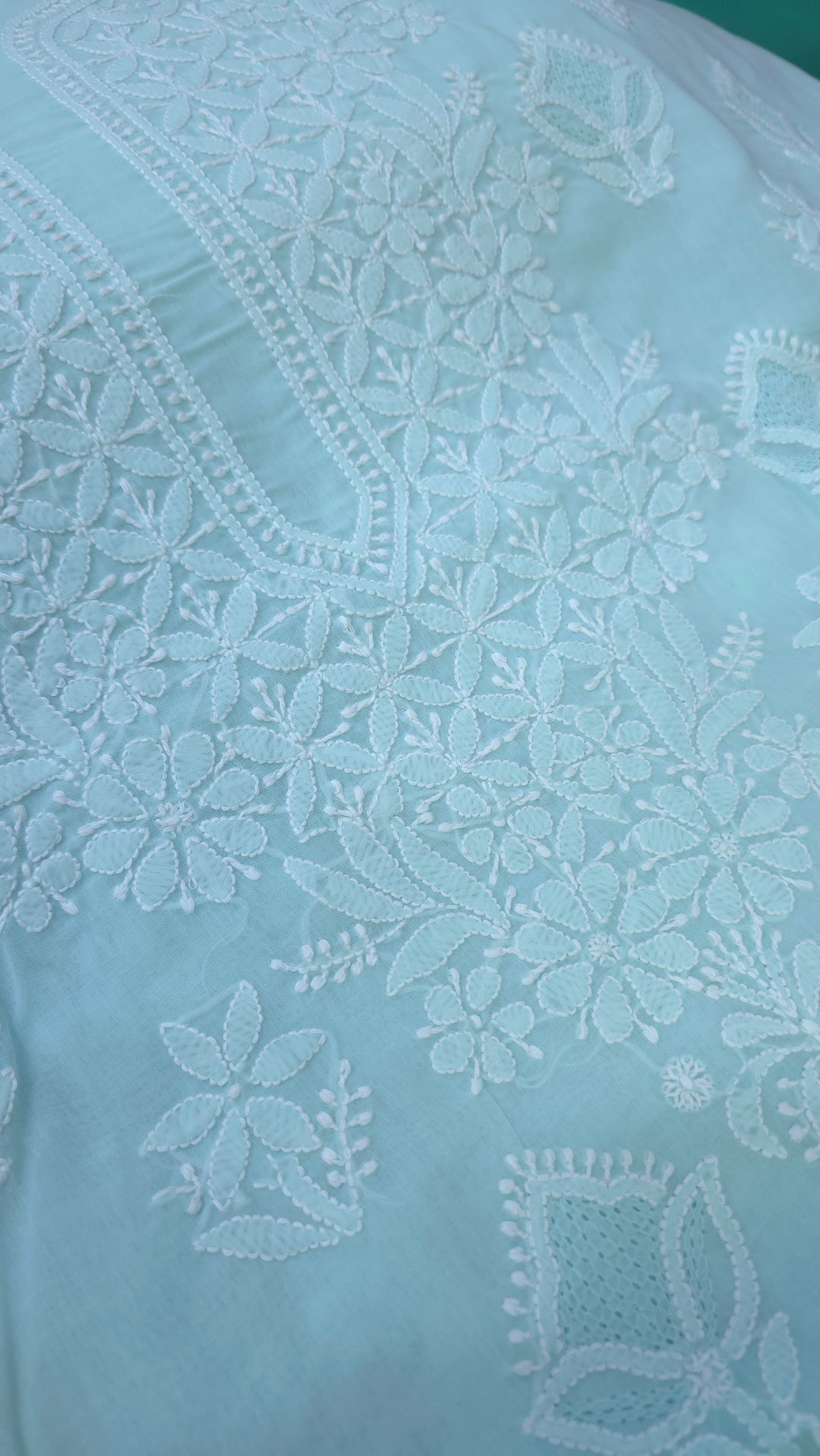 Nawazish Handmade Jaali Chikankari Cotton Dress Material with Chiffon Dupatta | Authentic Lucknow Hand Embroidery | Unstitched Suit Set