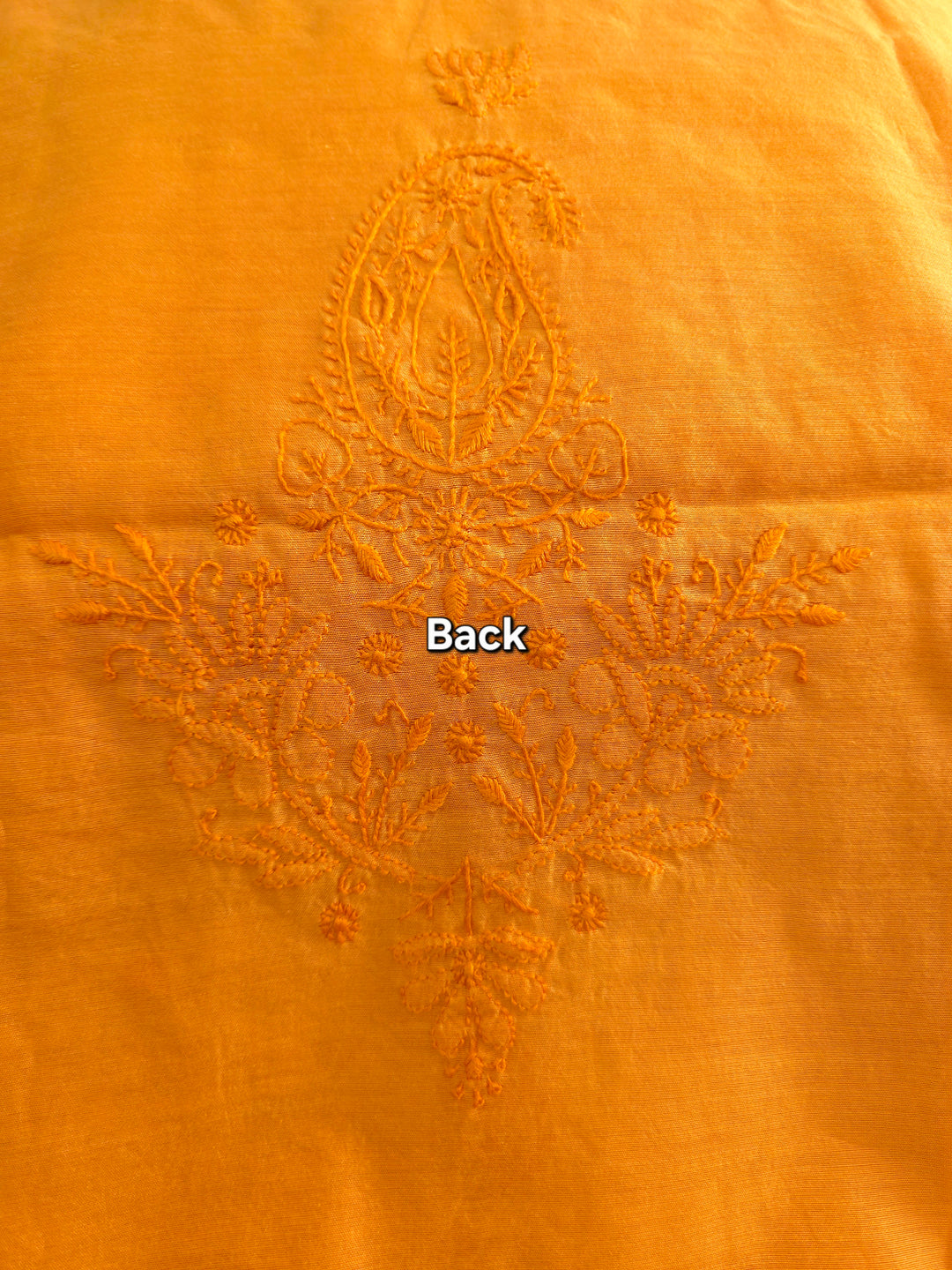 Tangerine Color Chanderi Hand Embroidered 2-Taar Chikankari Kurta & Dupatta Set | Paridhan Chikan (Copy)