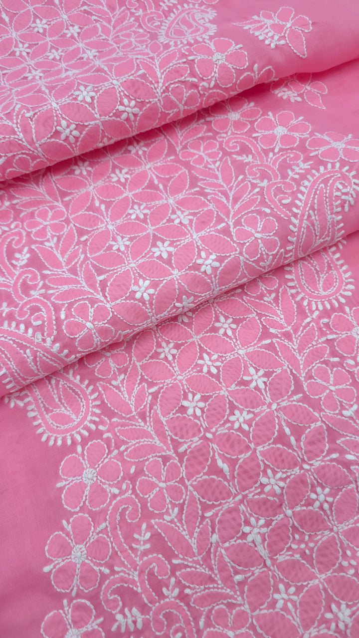 Paridhan Chikan Premium Handcrafted Chikankari Cotton Suit Set | Unstitched Dress Material with Chiffon Dupatta | Made in Lucknow (Copy)