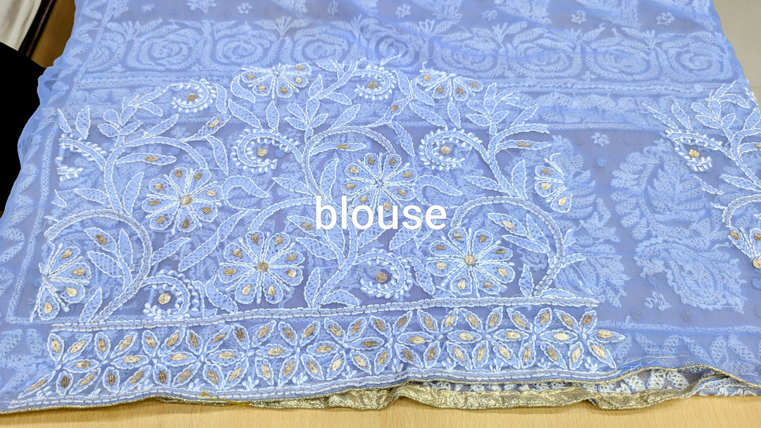 Georgette Chikankari Saree