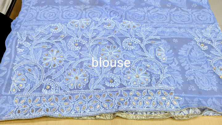 Georgette Chikankari Saree