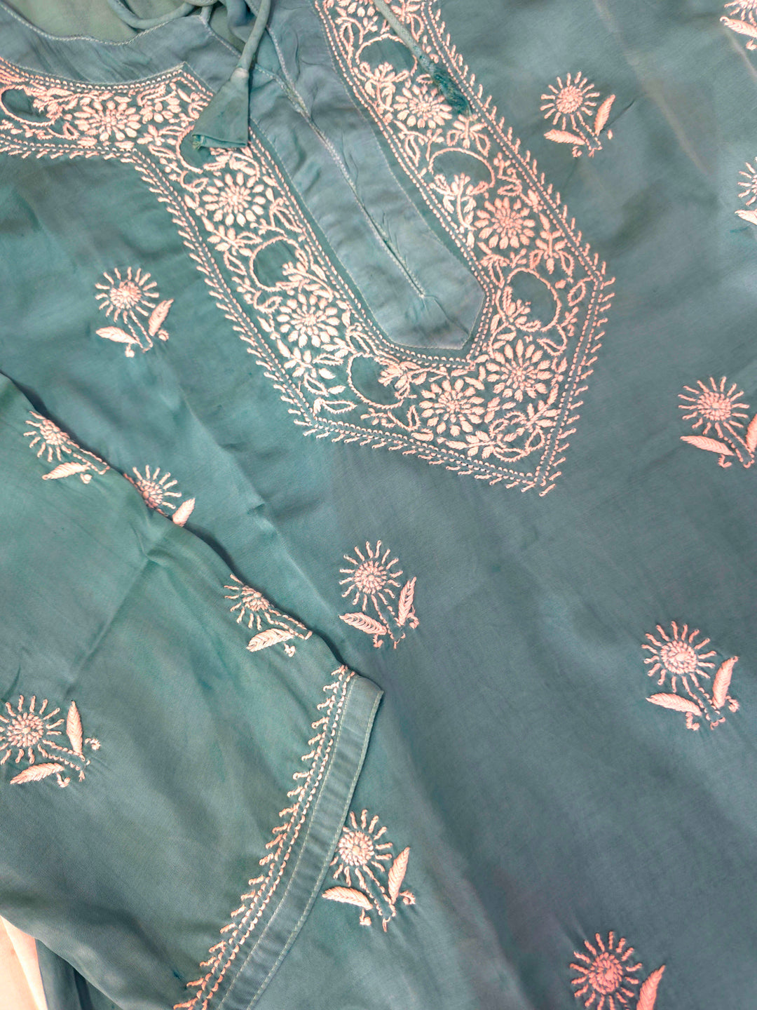 Women's Modal Satin Chikankari Top – Authentic 2 Taar Hand Embroidery