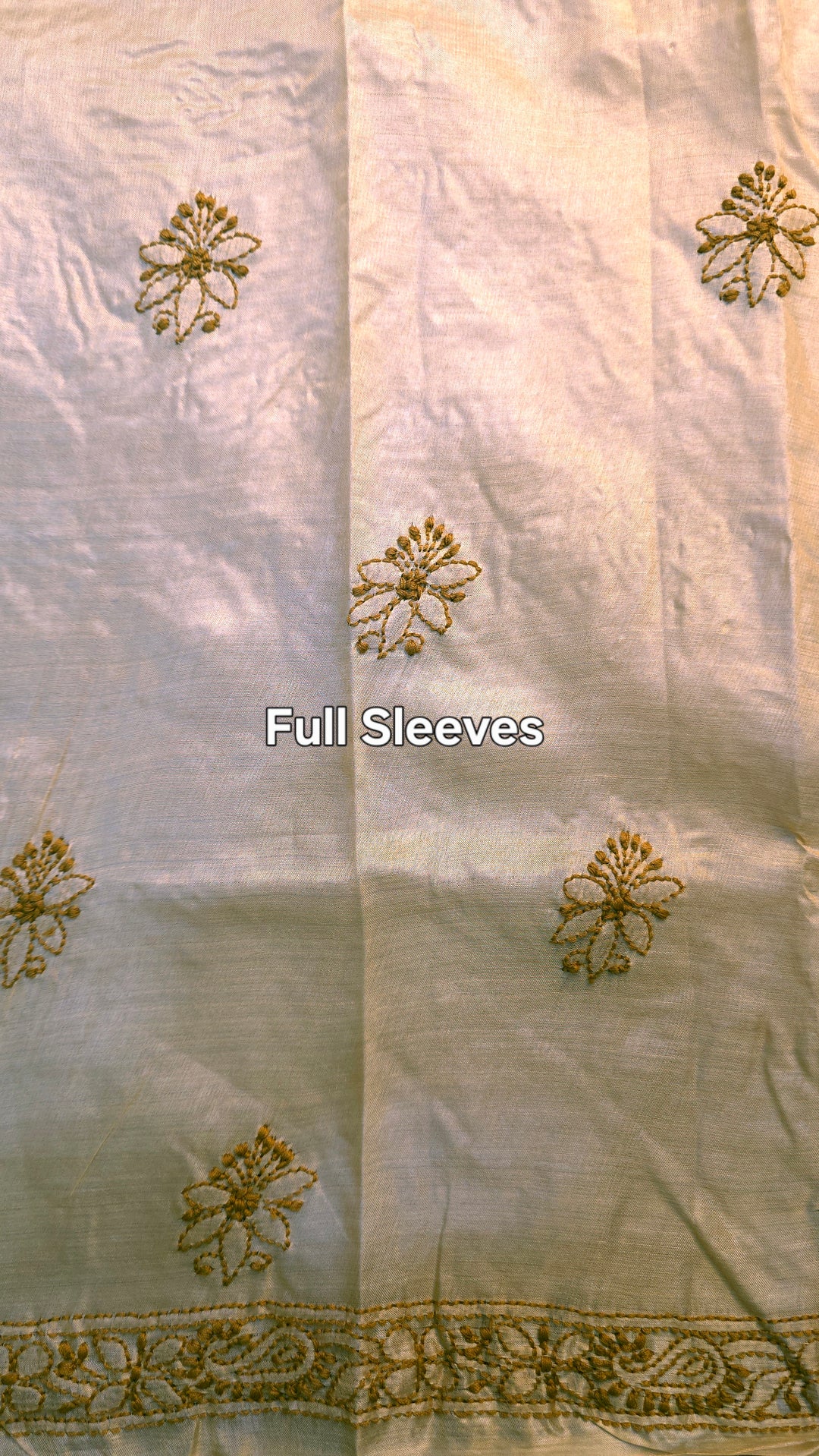 Pure Paper Silk Chikankari Fabric | Full Jaal Hand Embroidery Kurta Fabric for Women