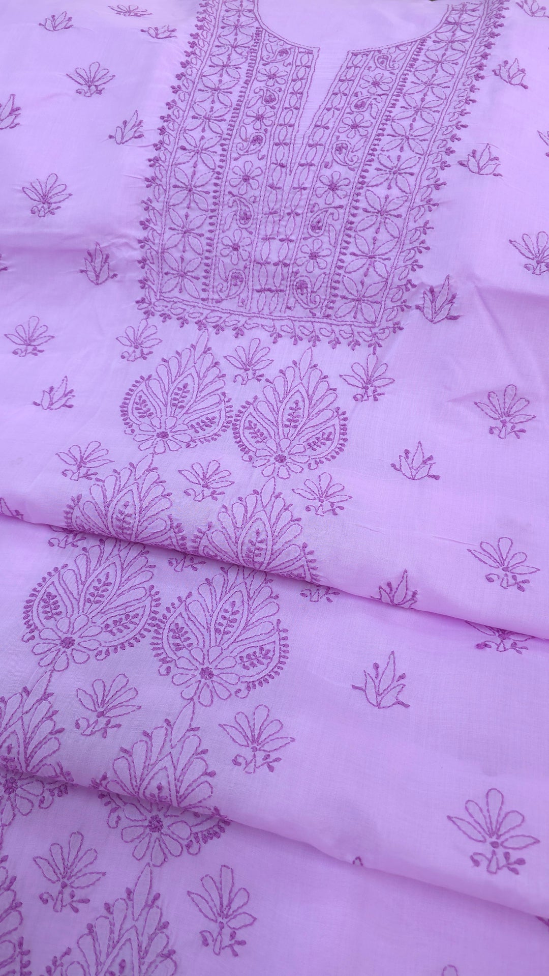 Paridhan Chikan Premium Handcrafted Chikankari Cotton Suit Set | Unstitched Dress Material with Chiffon Dupatta | Made in Lucknow