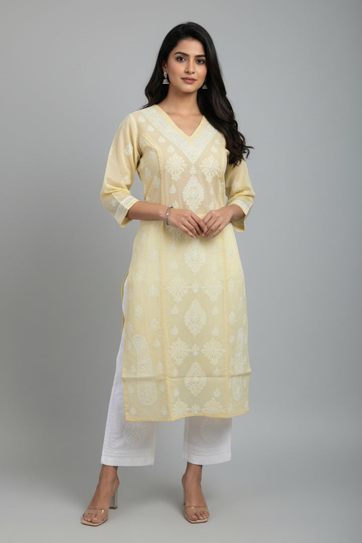 Hand Embroidery Chikankari  Kurta Pant Set