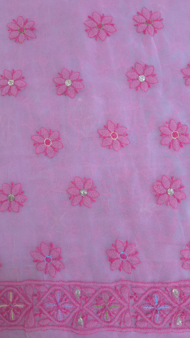 Georgette Chikankari Dress Material Resham Aari pearl Work