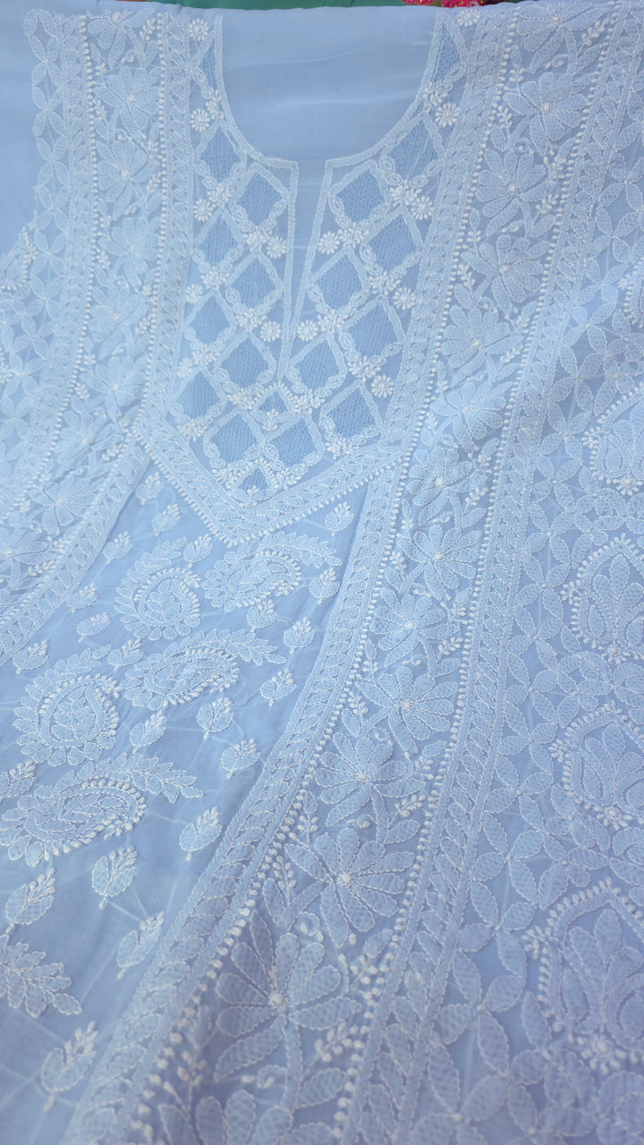 Sarahna Lucknow Hand Jaali Chikankari Cotton Dress Material