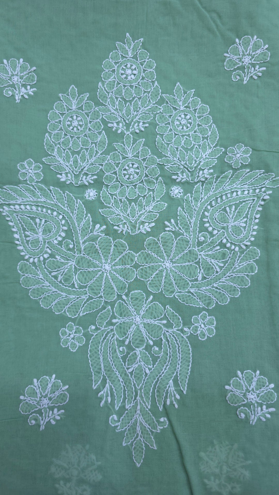 Darz Lucknowi Chikankari  Dress Material – Handmade Cotton Suit with Chiffon Dupatta