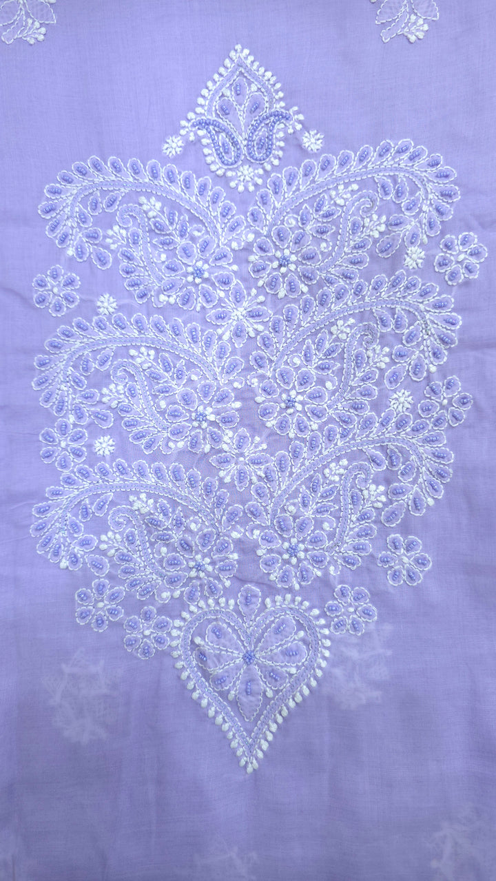 Paridhan Chikan Cotton Chikankari Unstitched Dress Material – 3 Pc Suit Set with Hand Embroidery & Pearl Work in Every Motif
