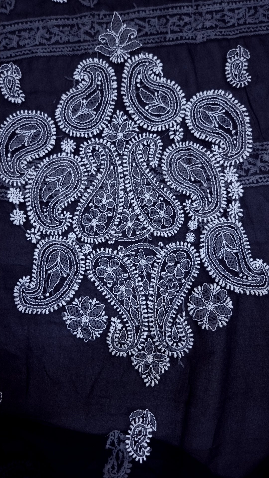 Faux Georgette Chikankari Unstitched Dress Material – Hand Embroidered Kurta, Dupatta & Bottom Premium Set