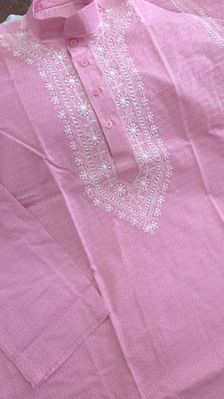 Brasso Cotton hand embroidered Men's chikankari kurta