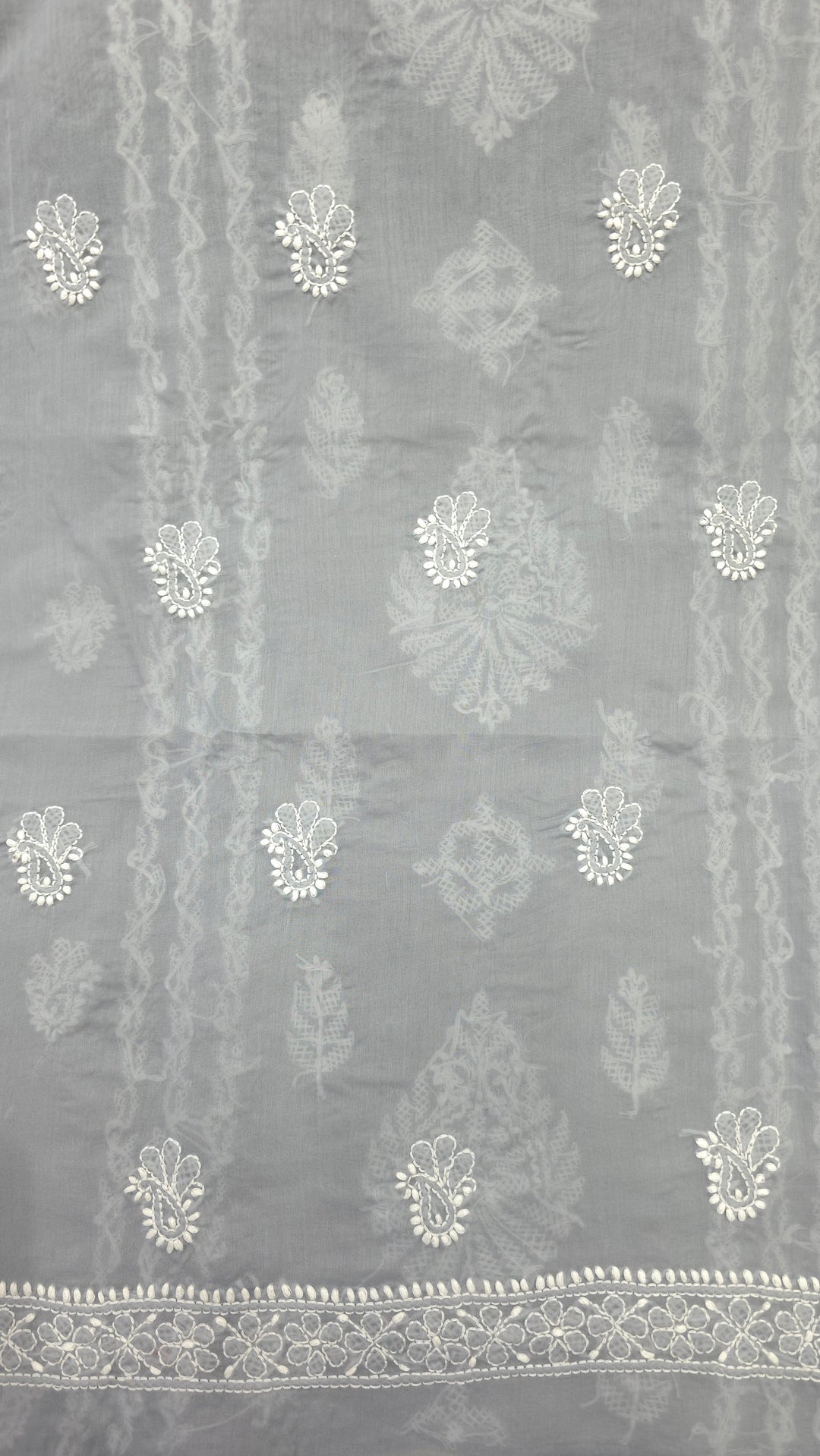 Paridhan Chikan Premium Handcrafted Chikankari Cotton Suit Set | Unstitched Dress Material with Chiffon Dupatta | Made in Lucknow