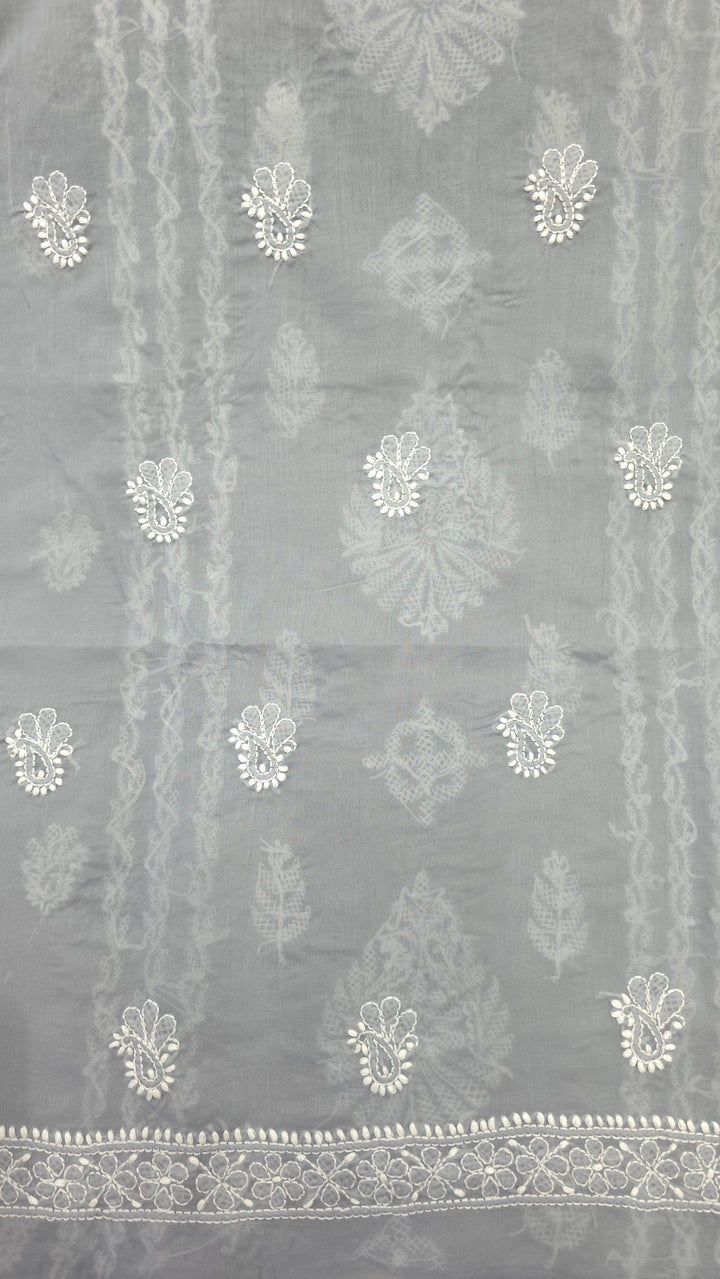 Paridhan Chikan Premium Handcrafted Chikankari Cotton Suit Set | Unstitched Dress Material with Chiffon Dupatta | Made in Lucknow