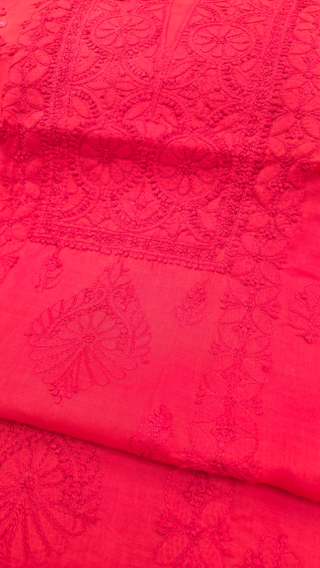 Paridhan Chikan Premium Handcrafted Chikankari Cotton Suit Set | Unstitched Dress Material with Chiffon Dupatta | Made in Lucknow