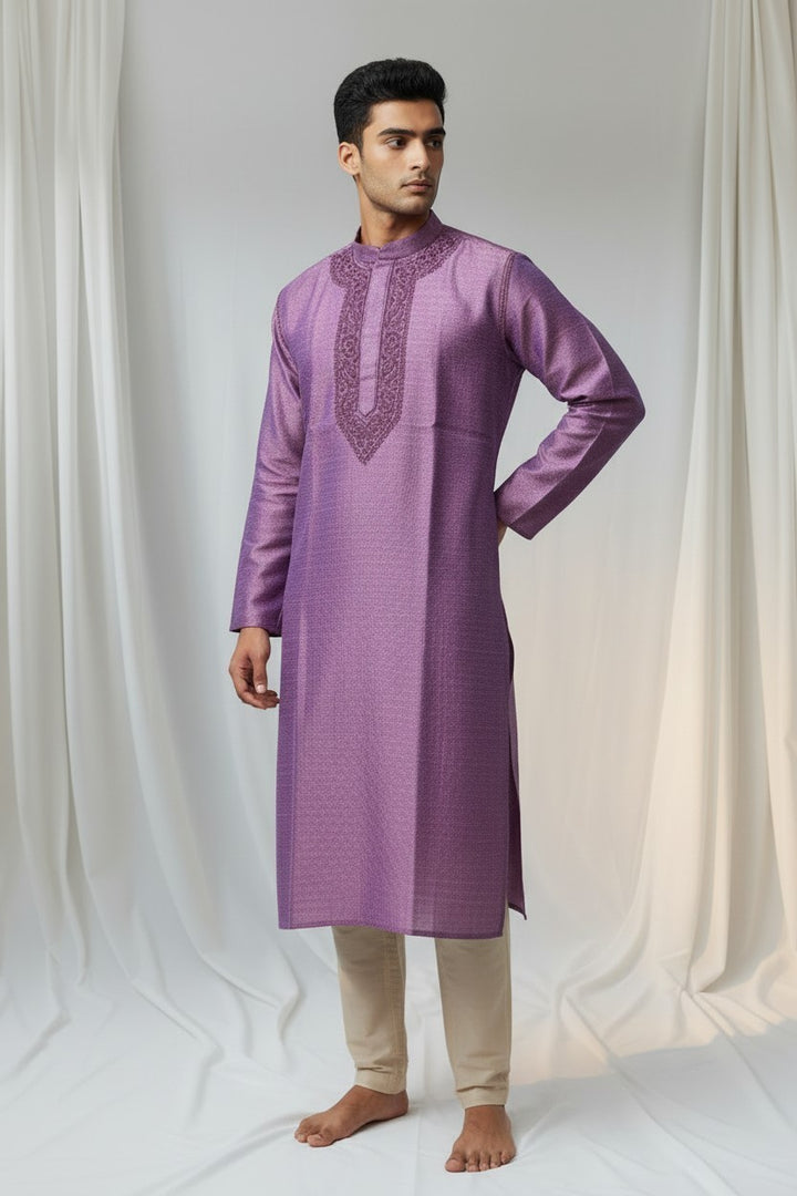 Banarsi jacquard silk kurta