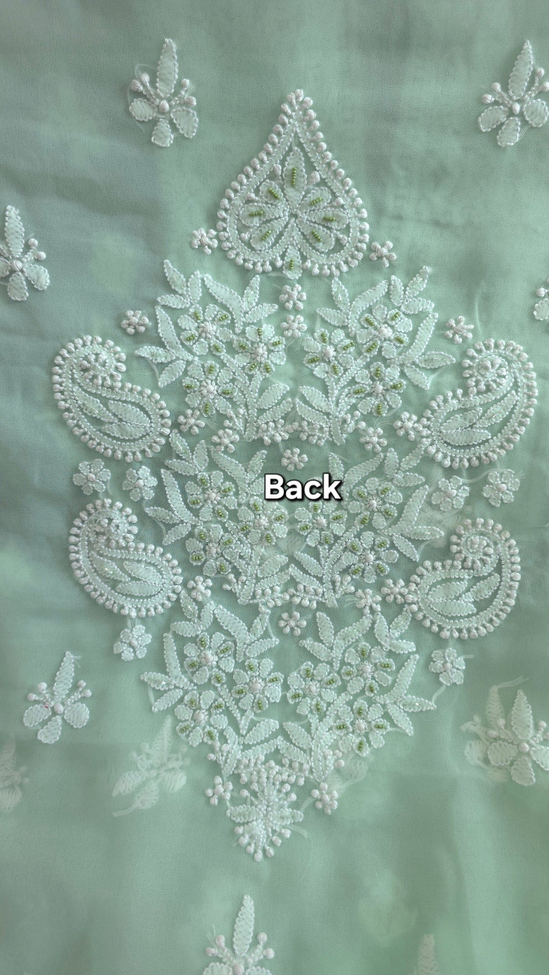Alina Heavy Embellished Georgette Chikankari Unstitched Dress Material | Cutdana Handwork