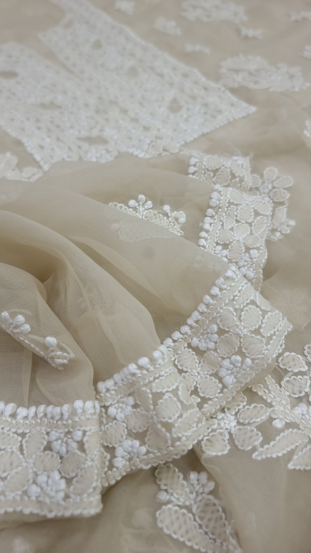 Lucknowi Georgette Chikankari Dress Material – Hand Embroidery Kurta, Bottom & Dupatta | Festive Queen Shades