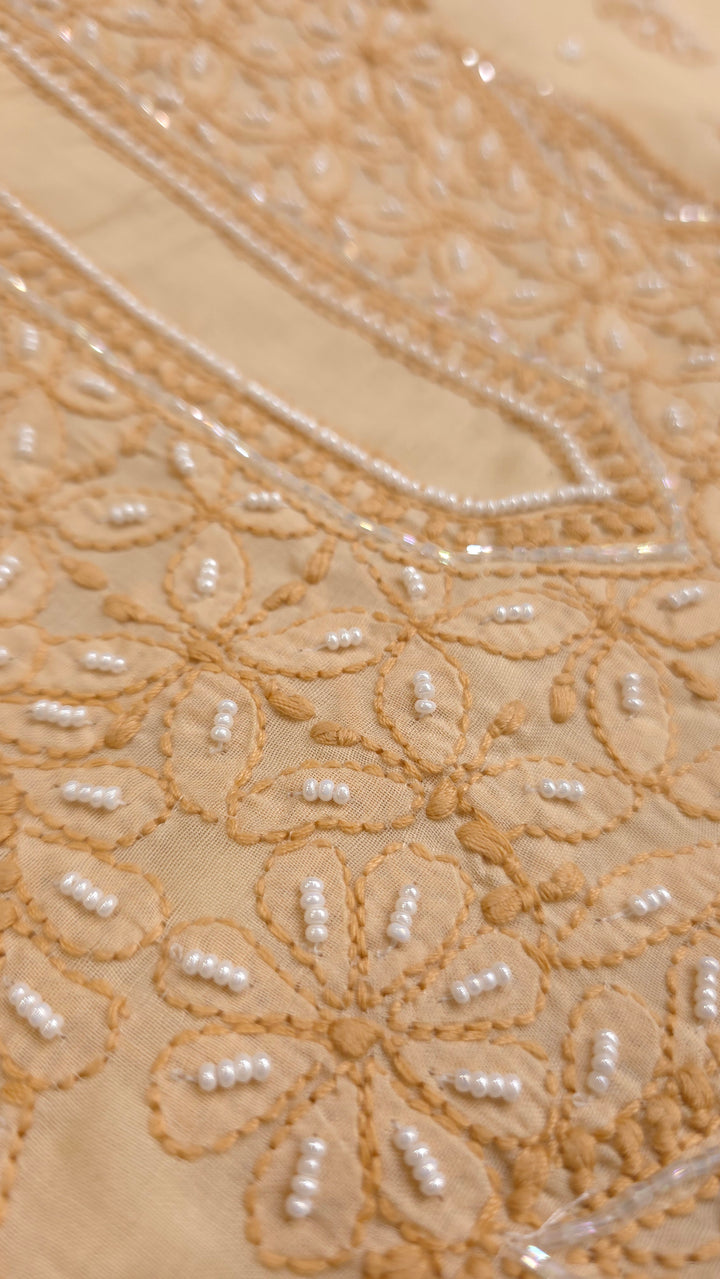 Pearl Chikankari Cotton Dress Material | Paridhan Chikan