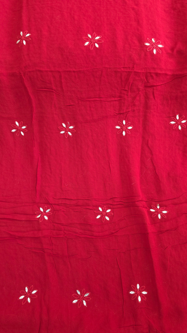 Pure Georgette Viscose Chikankari Dress Material with Gotta Patti & Resham Badla Hand Embroidery
