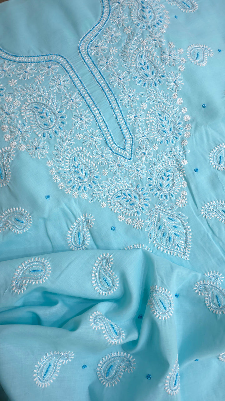 Pearl Chikankari Cotton Dress Material | Paridhan Chikan