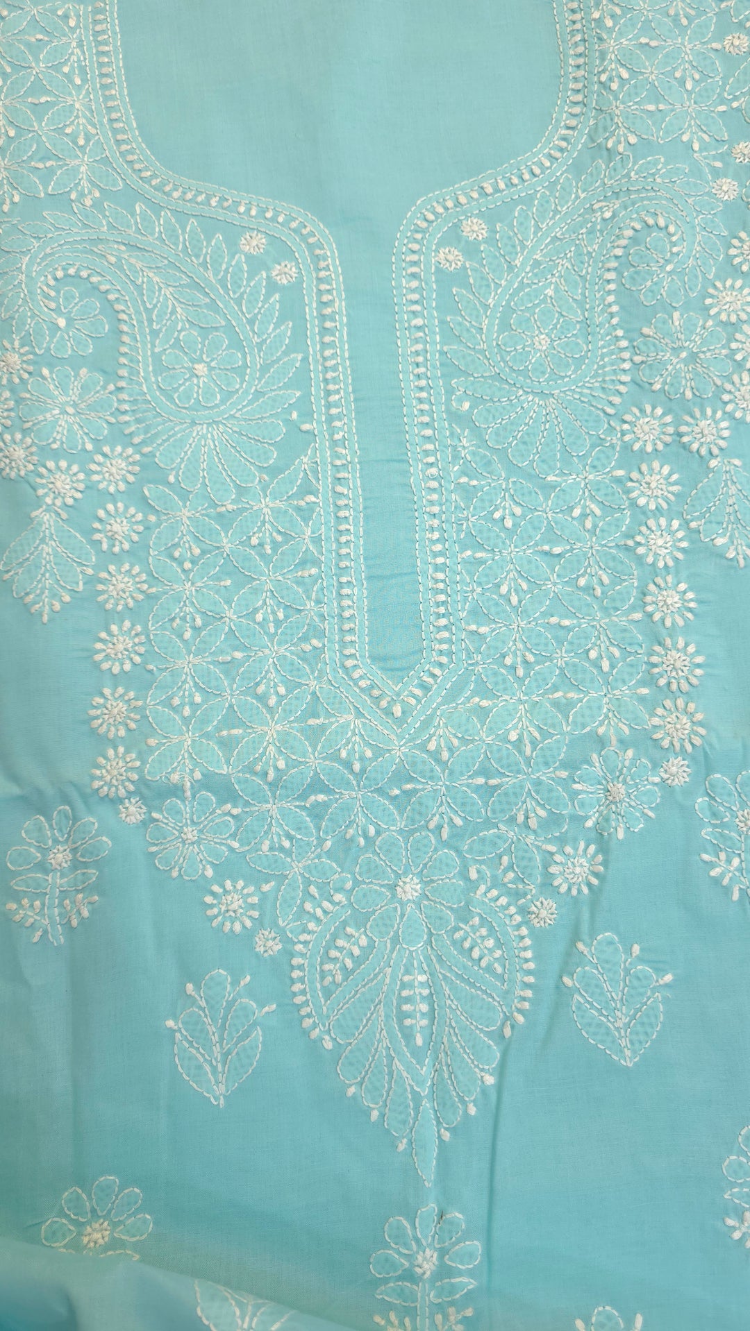Paridhan Chikan Premium Handcrafted Chikankari Cotton Suit Set | Unstitched Dress Material with Chiffon Dupatta | Made in Lucknow