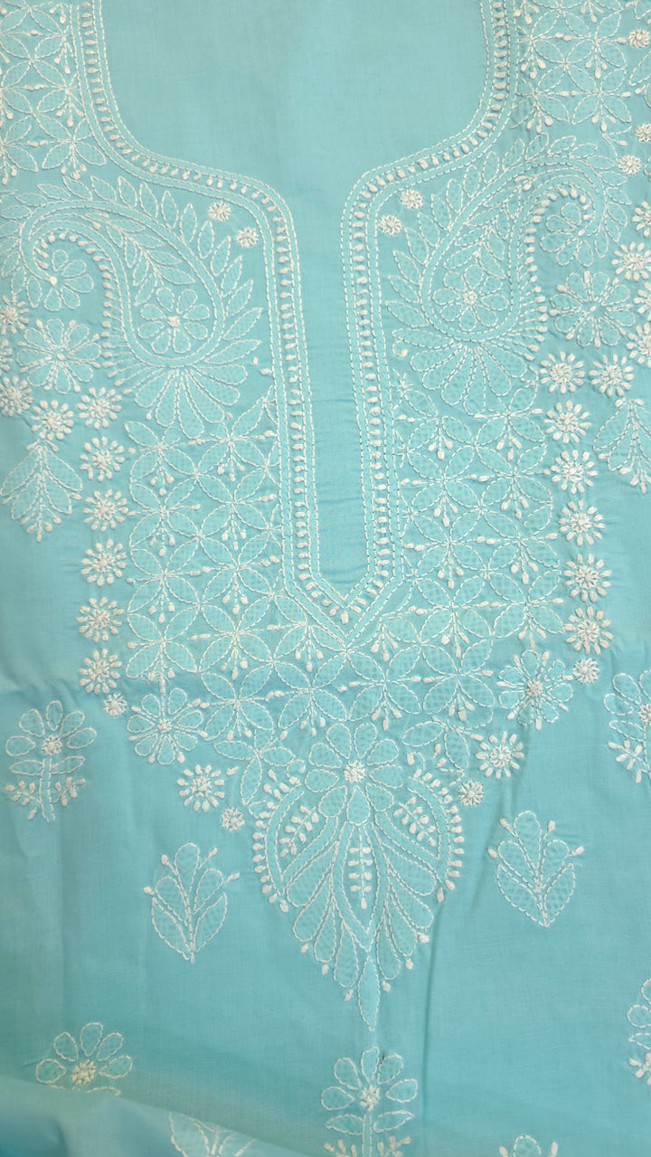 Paridhan Chikan Premium Handcrafted Chikankari Cotton Suit Set | Unstitched Dress Material with Chiffon Dupatta | Made in Lucknow