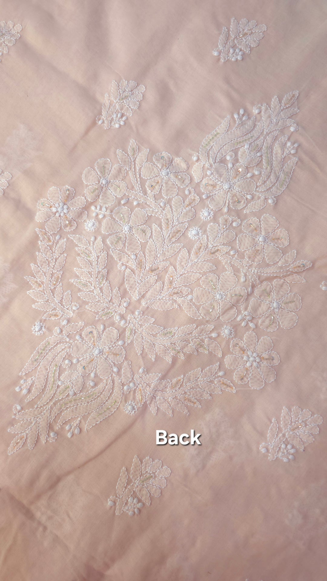 Afreen Premium Hand Embroidered Chikankari Cotton Unstitched Dress Material with Pure Chiffon Dupatta