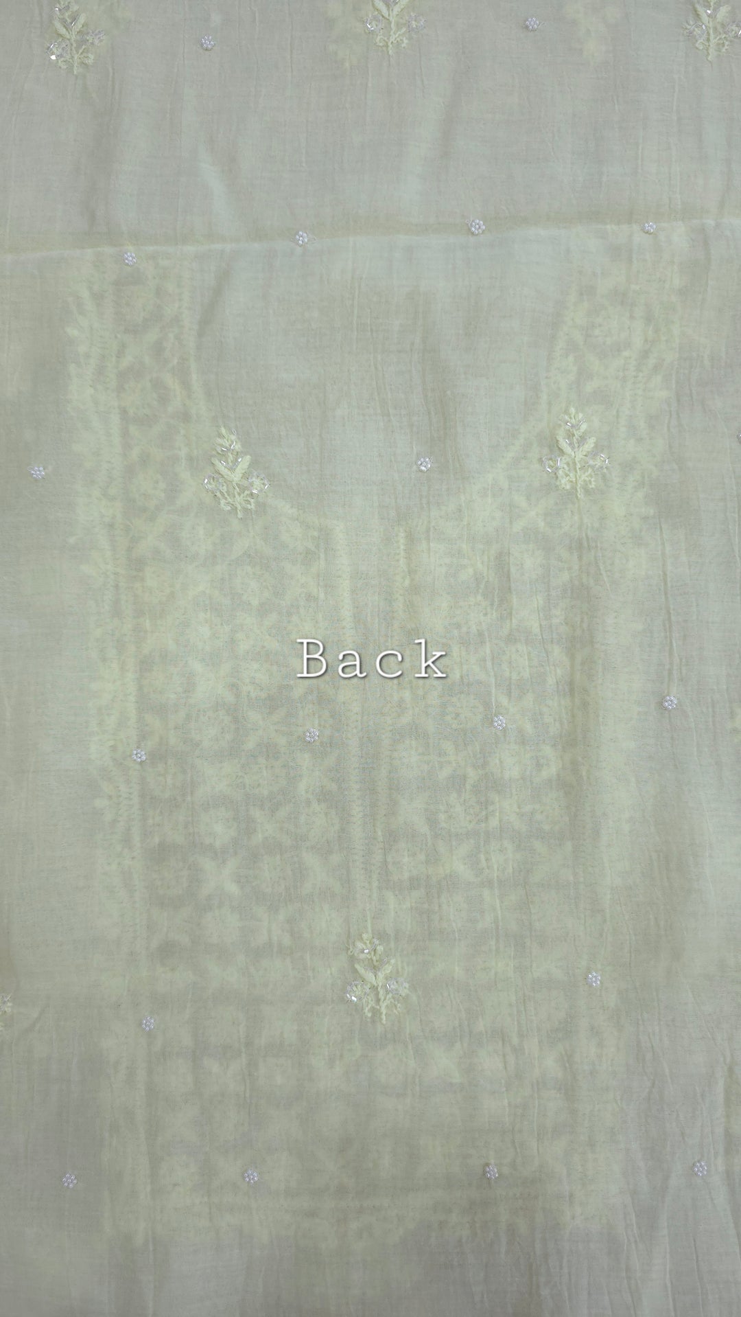 Hiba Premium Mul Chanderi Supersoft Dyeable Chikankari Dress Material | Hand Embroidered with Pearls & Cutdaana | Kurta & Dupatta Set