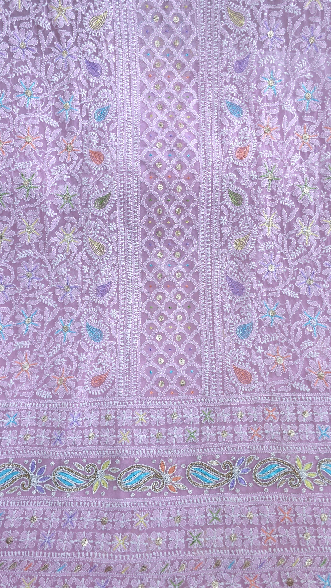 Fida Georgette Chikankari Dress Material Resham Aari pearl Work