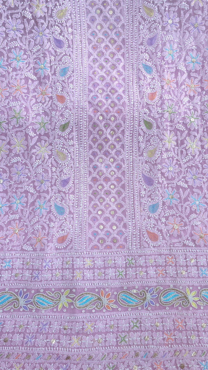 Fida Georgette Chikankari Dress Material Resham Aari pearl Work