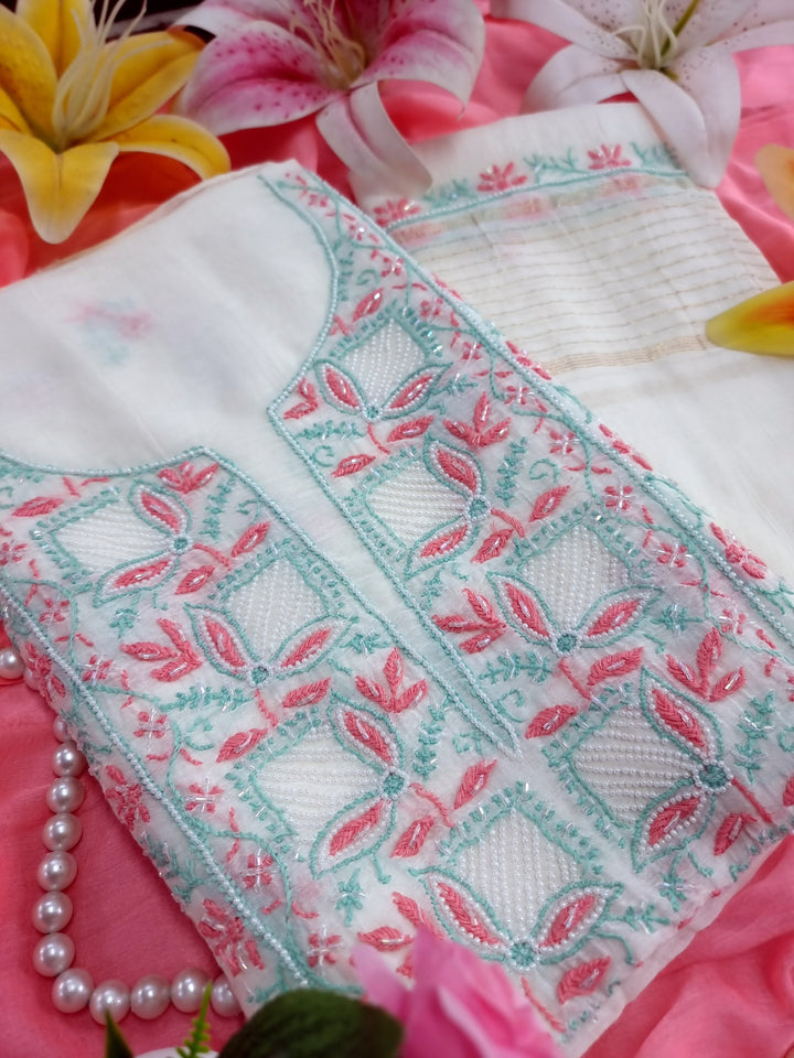 Embellished  Mulmul dress material