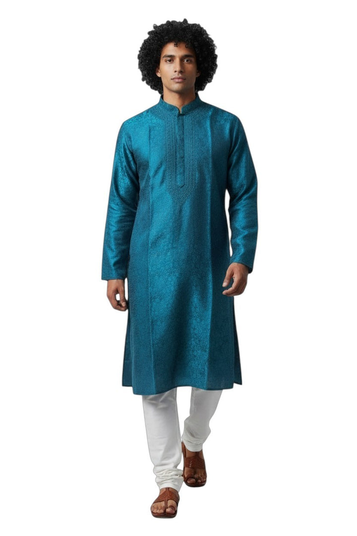 Banarsi jacquard silk kurta